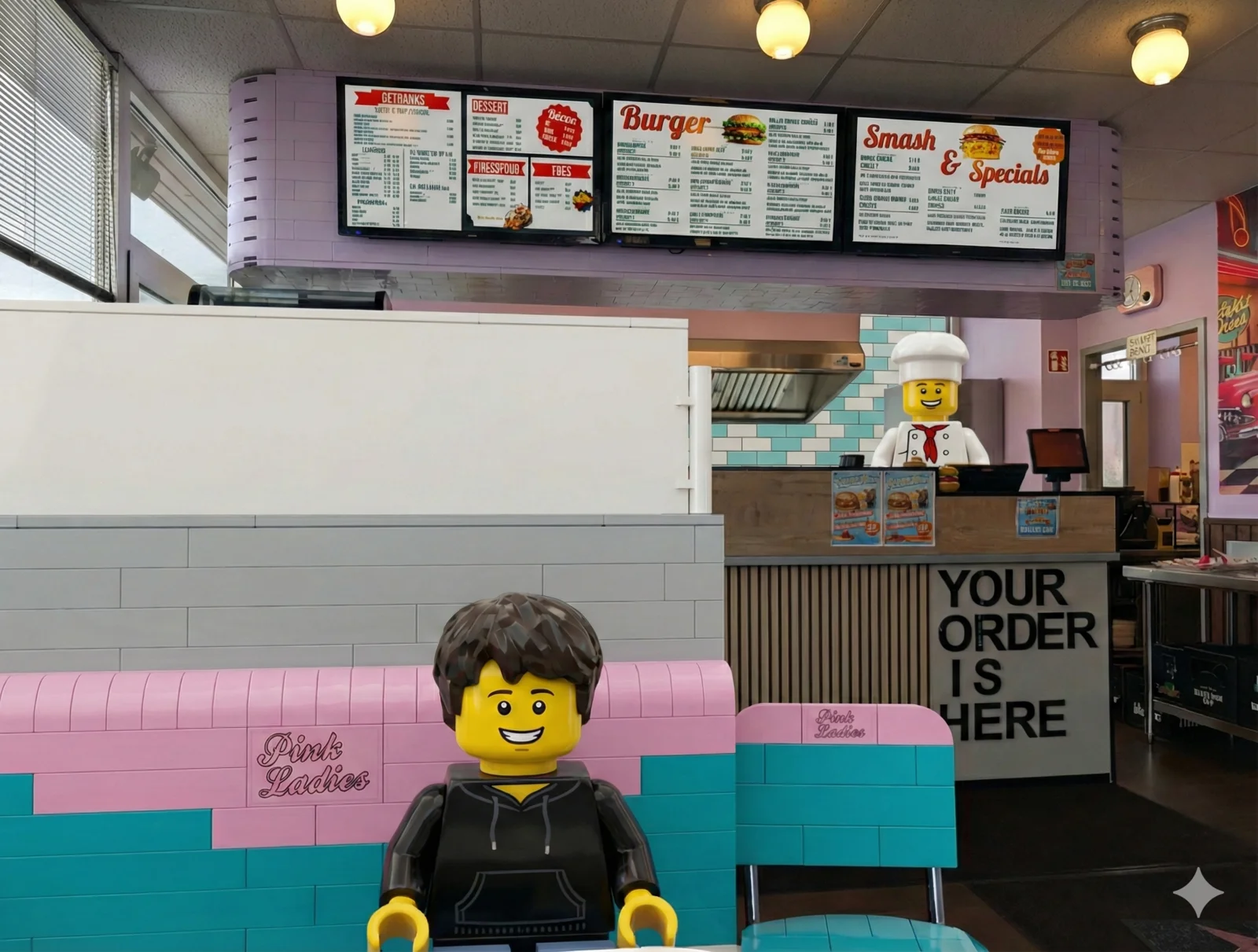 Yascha als LEGO Minifigur im Diner
