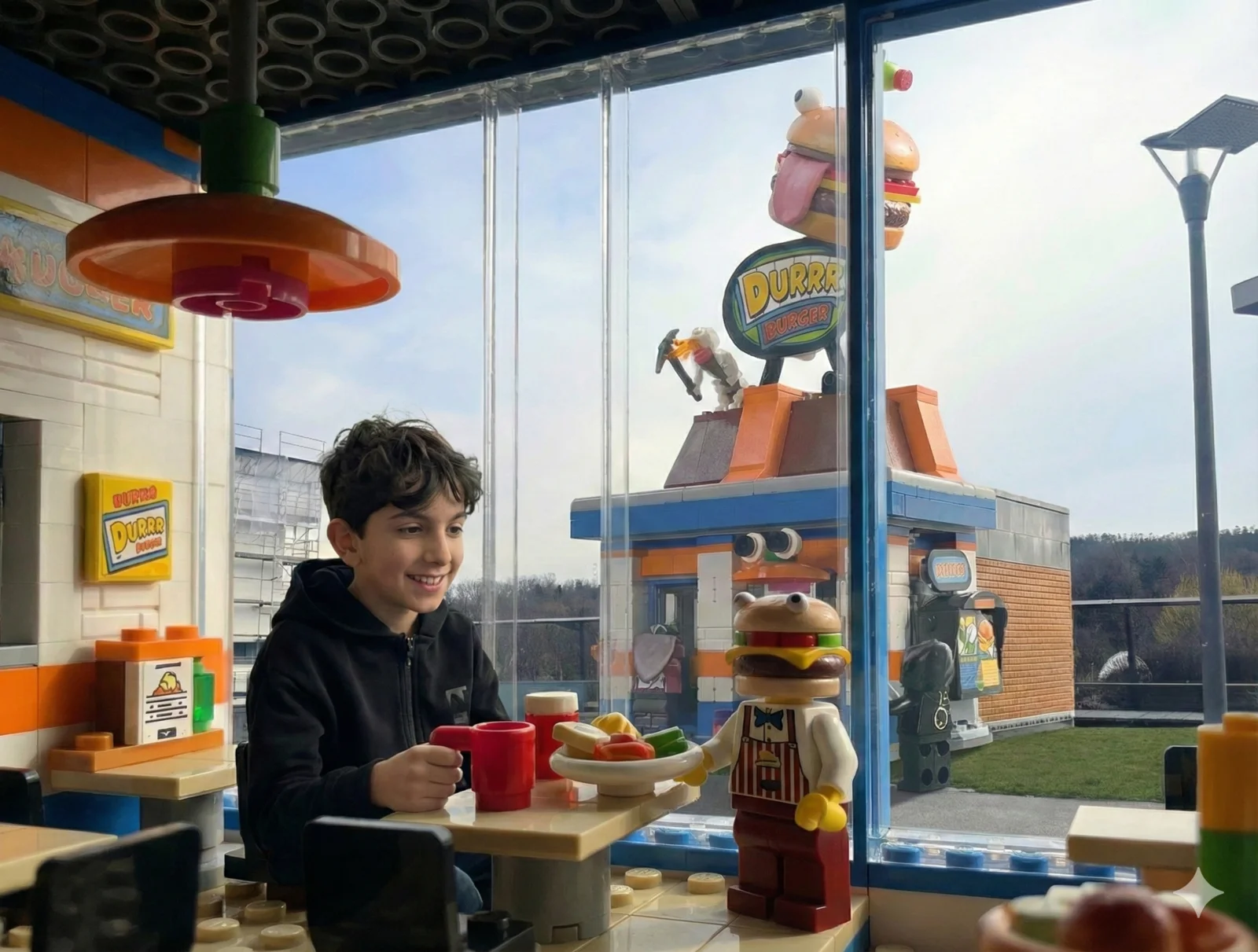 Yascha im LEGO Restaurant